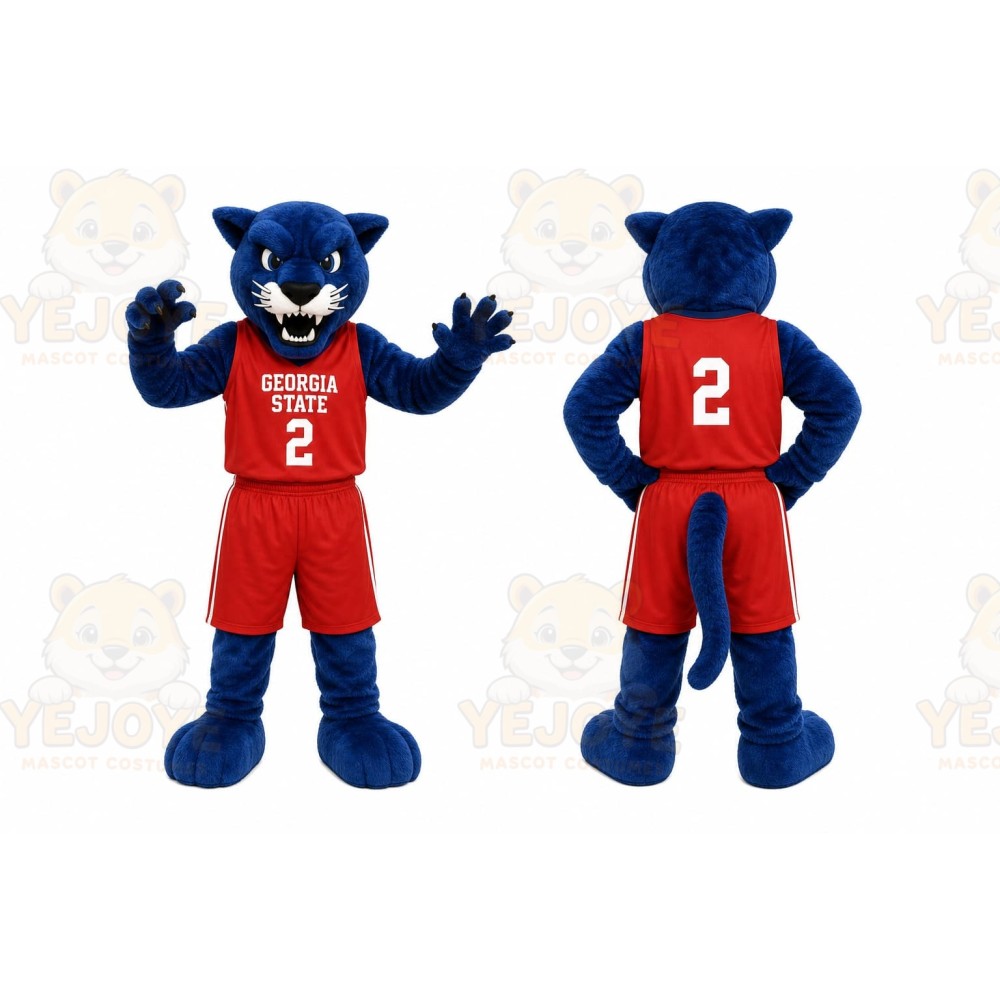 Blue Panther Mascot Costume for Sports Events