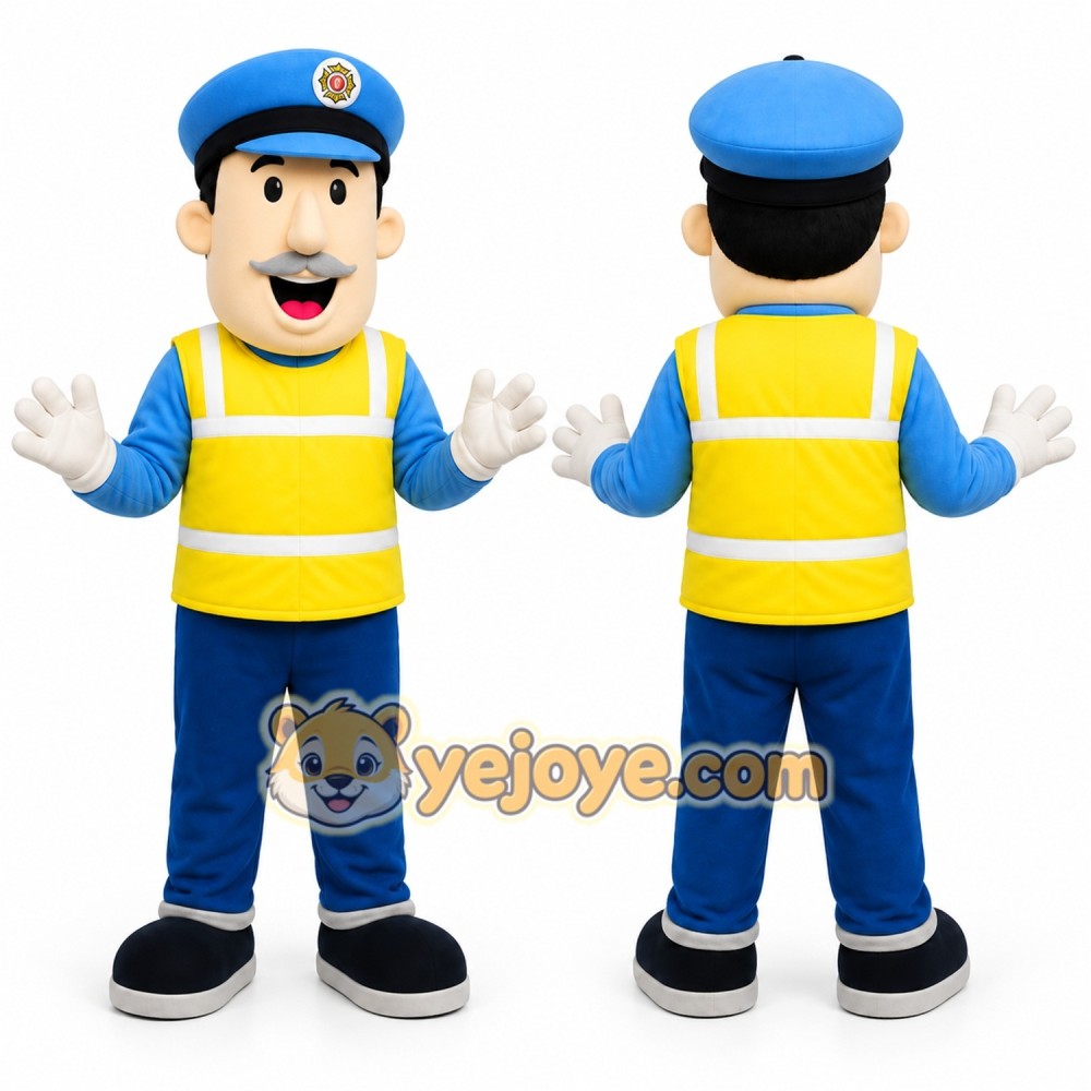 Blue Police Officer Mascot Costume for Corporate Events Blue Police Officer Mascot Costume for Corporate Events
