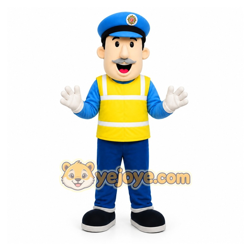 Blue Police Officer Mascot Costume for Corporate Events Blue Police Officer Mascot Costume for Corporate Events