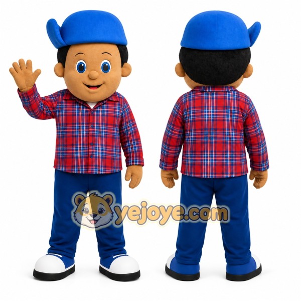 Blue Boy Mascot Costume for Children's Events