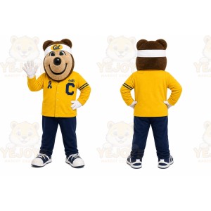 Yellow Bear Mascot Costume for Sports Events