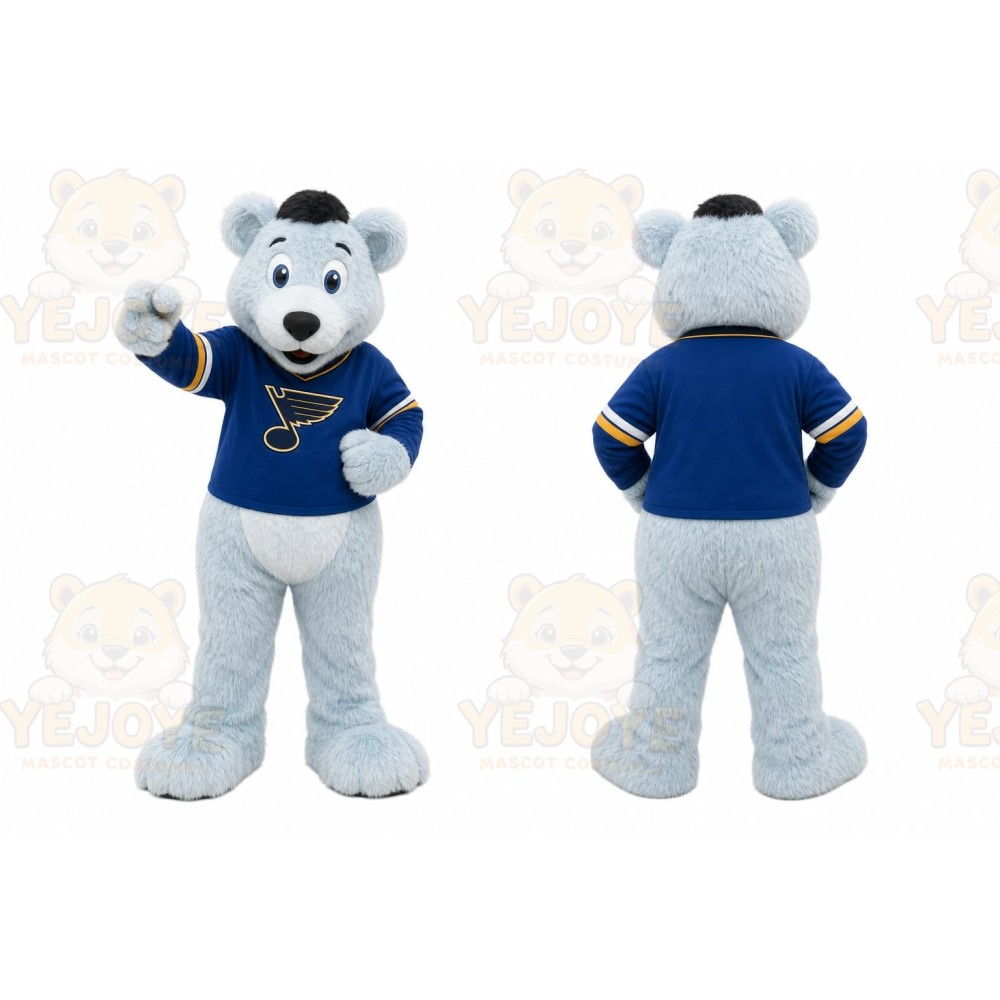 Gray Bear Mascot Costume for Sports Events