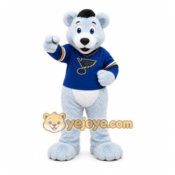 Gray Bear Mascot Costume for Sports Events