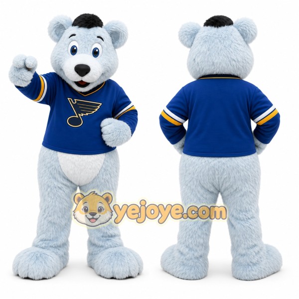 Gray Bear Mascot Costume for Sports Events