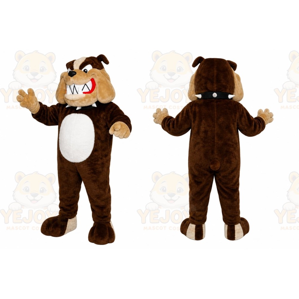Brown Bulldog Mascot Costume for Sports Events