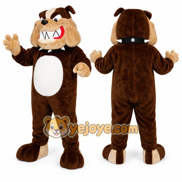 Brown Bulldog Mascot Costume for Sports Events