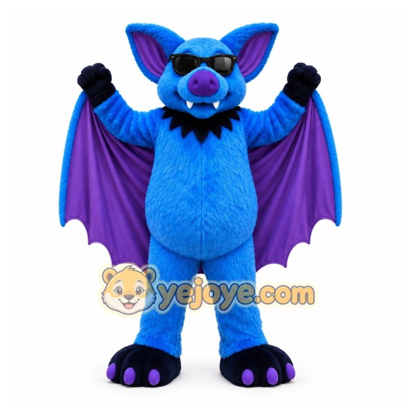Blue Bat Mascot Costume for Children's Events