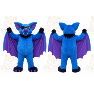 Blue Bat Mascot Costume for Children's Events
