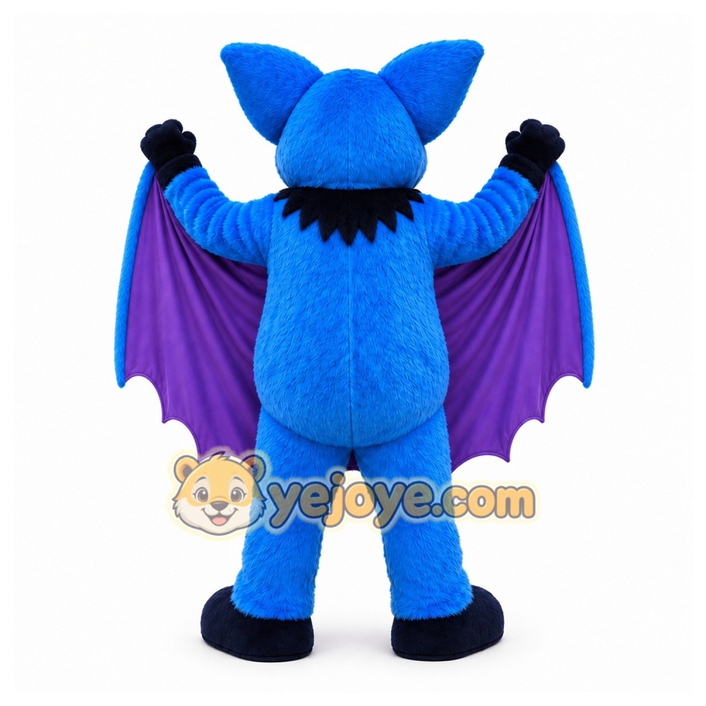 Blue Bat Mascot Costume for Children's Events Blue Bat Mascot Costume for Children's Events