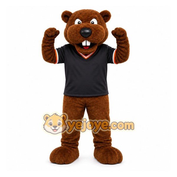 Brown Beaver Mascot Costume for Sports Events