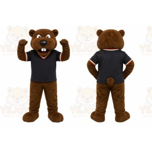 Brown Beaver Mascot Costume for Sports Events