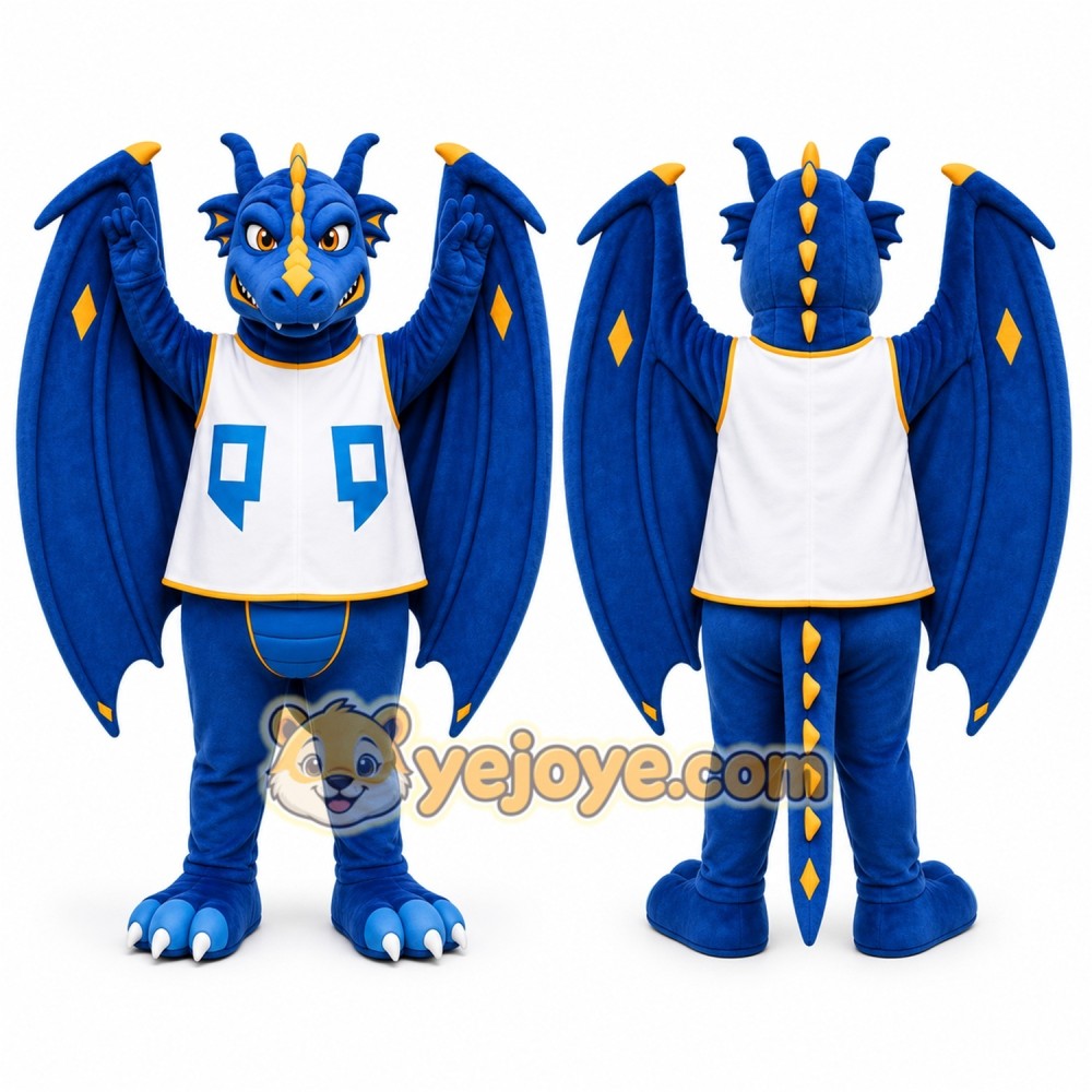 Blue Dragon Mascot Costume for Sports Events Blue Dragon Mascot Costume for Sports Events