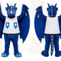 Blue Dragon Mascot Costume for Sports Events