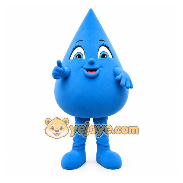 Blue Water Drop Mascot Costume for Events and Promotions