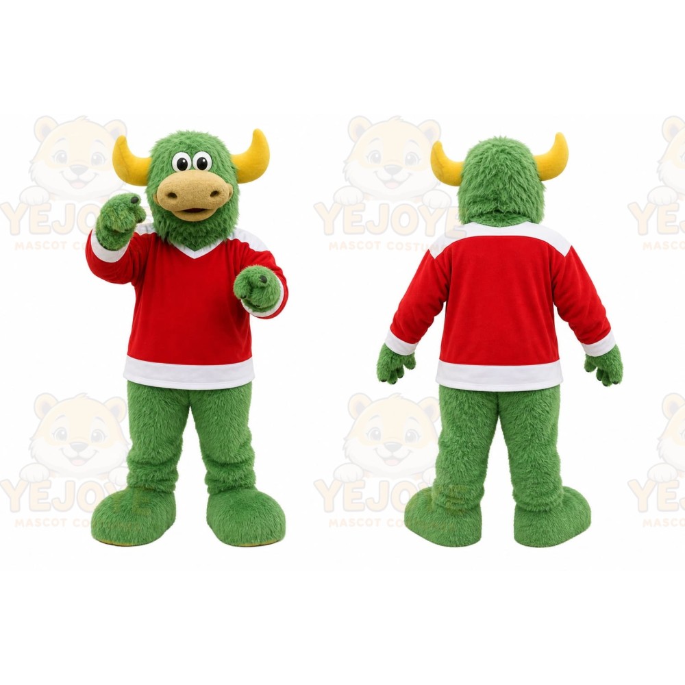 Green Bull Mascot Costume for Sports Events