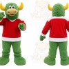 Green Bull Mascot Costume for Sports Events