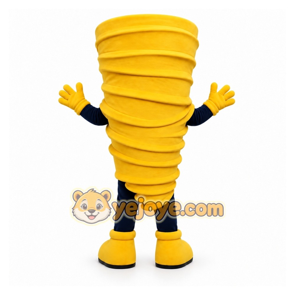 Yellow Tornado Mascot Costume for Events and Promotions Yellow Tornado Mascot Costume for Events and Promotions