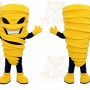 Yellow Tornado Mascot Costume for Events and Promotions