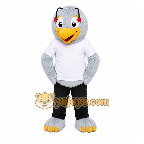 Gray Bird Mascot Costume for School Events