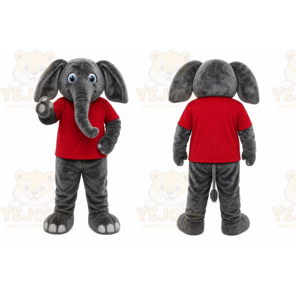 Gray Elephant Mascot Costume for School Events