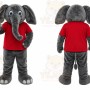 Gray Elephant Mascot Costume for School Events