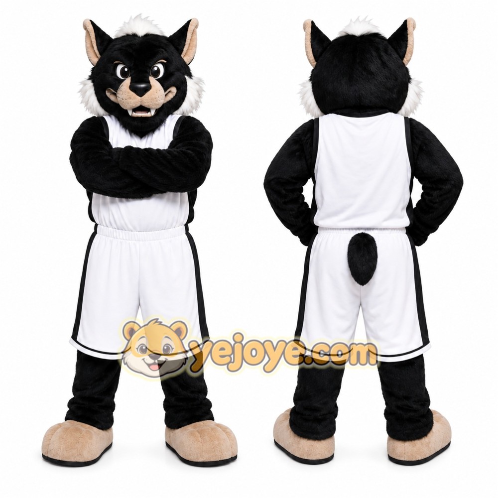 Black Wildcat Mascot Costume for Sports Events Black Wildcat Mascot Costume for Sports Events