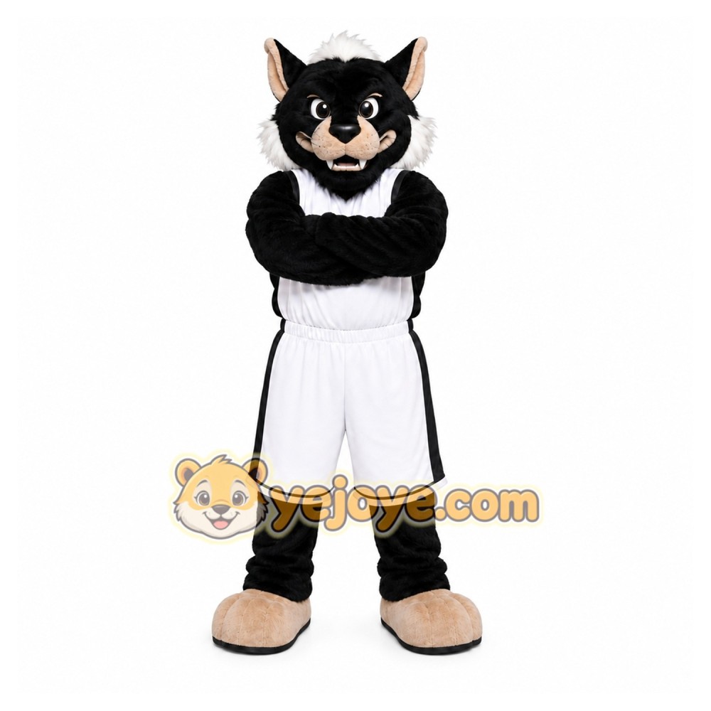 Black Wildcat Mascot Costume for Sports Events Black Wildcat Mascot Costume for Sports Events