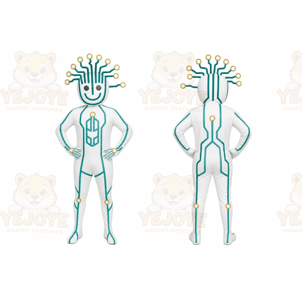 White Robot Mascot Costume for Corporate Events