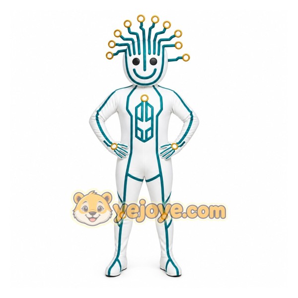 White Robot Mascot Costume for Corporate Events