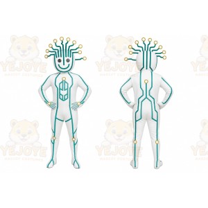 White Robot Mascot Costume for Corporate Events