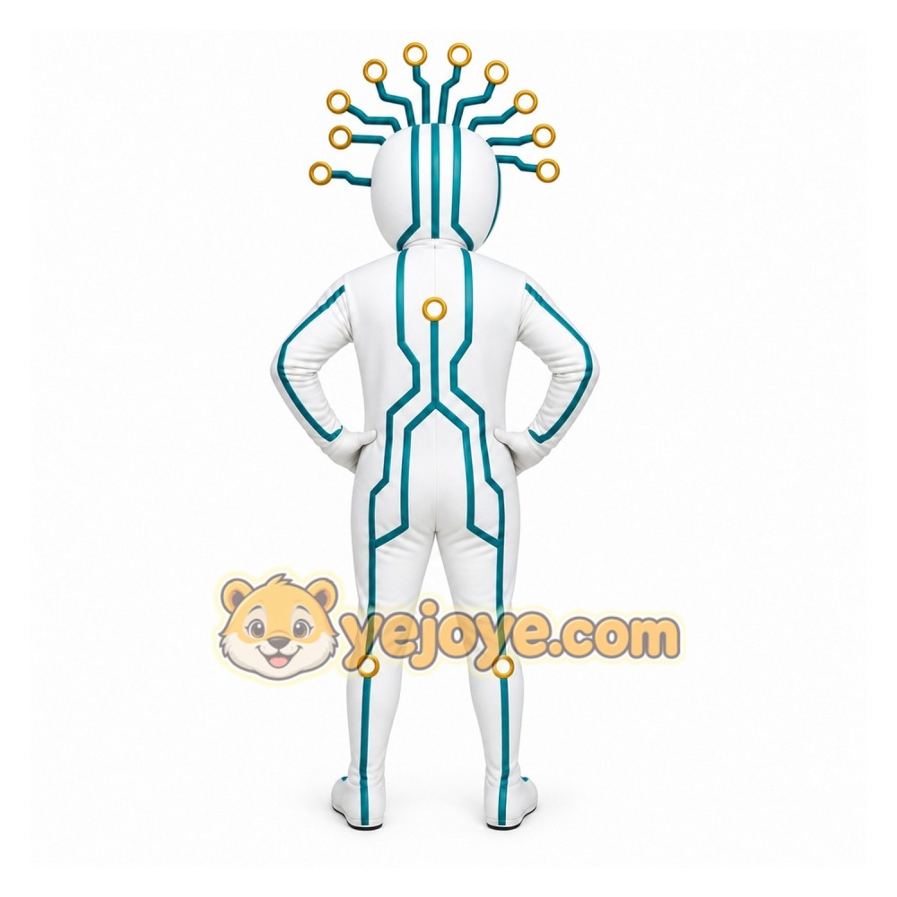 White Robot Mascot Costume for Corporate Events White Robot Mascot Costume for Corporate Events