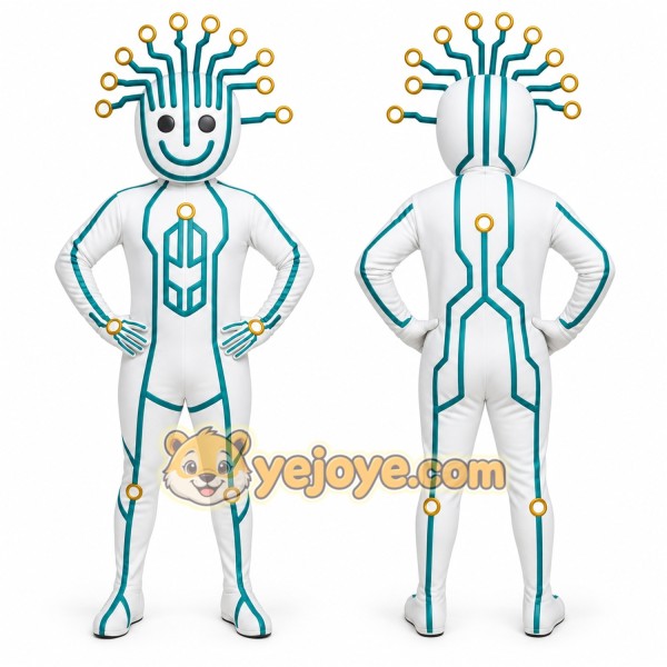 White Robot Mascot Costume for Corporate Events