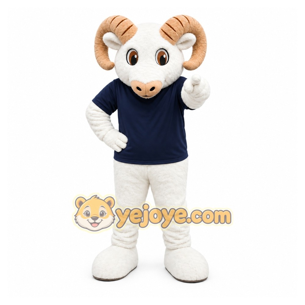 White Ram Mascot Costume for School Events White Ram Mascot Costume for School Events