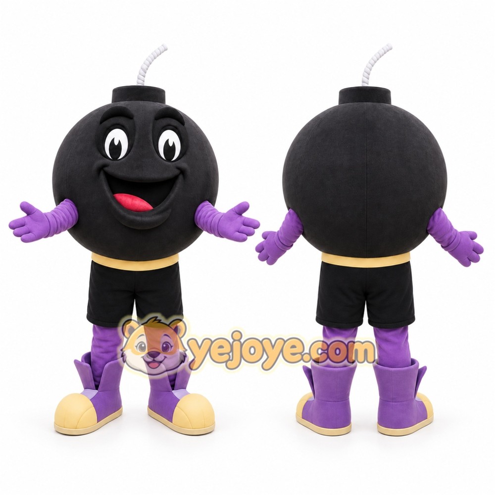 Black Bomb Mascot Costume for Events and Promotions Black Bomb Mascot Costume for Events and Promotions