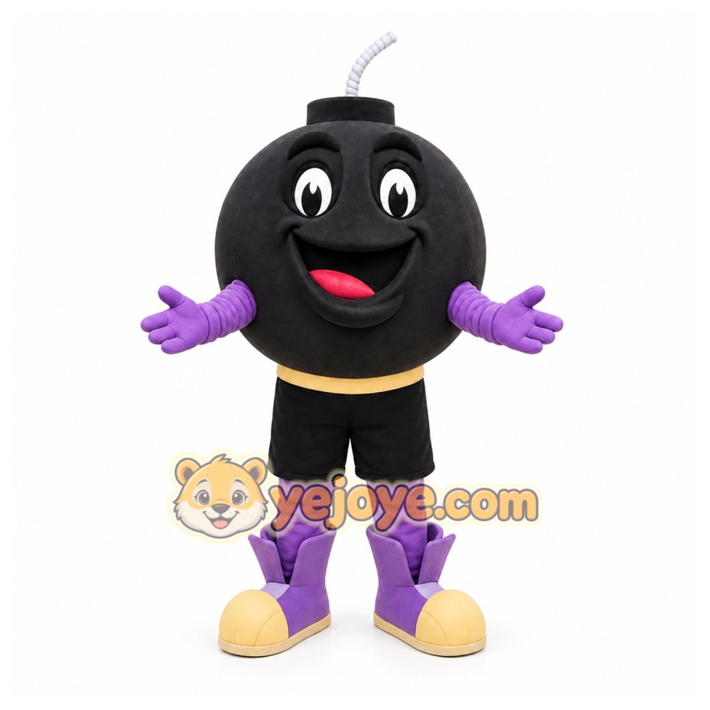Black Bomb Mascot Costume for Events and Promotions Black Bomb Mascot Costume for Events and Promotions