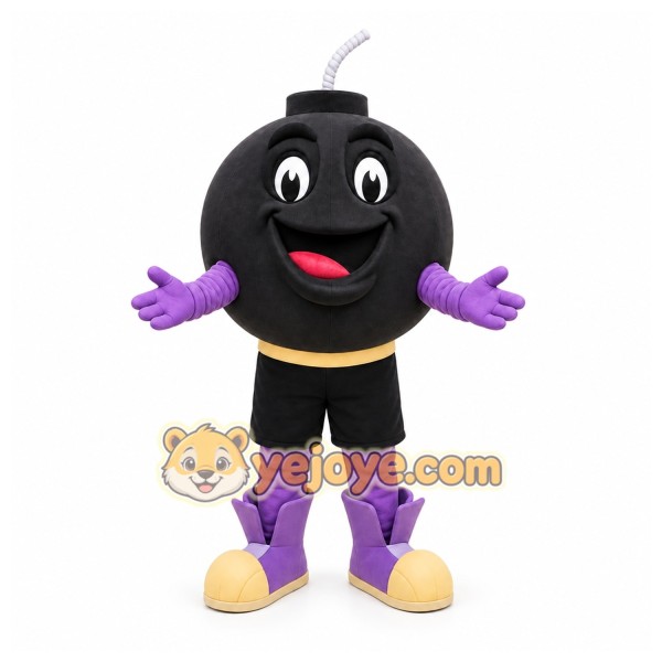 Black Bomb Mascot Costume for Events and Promotions