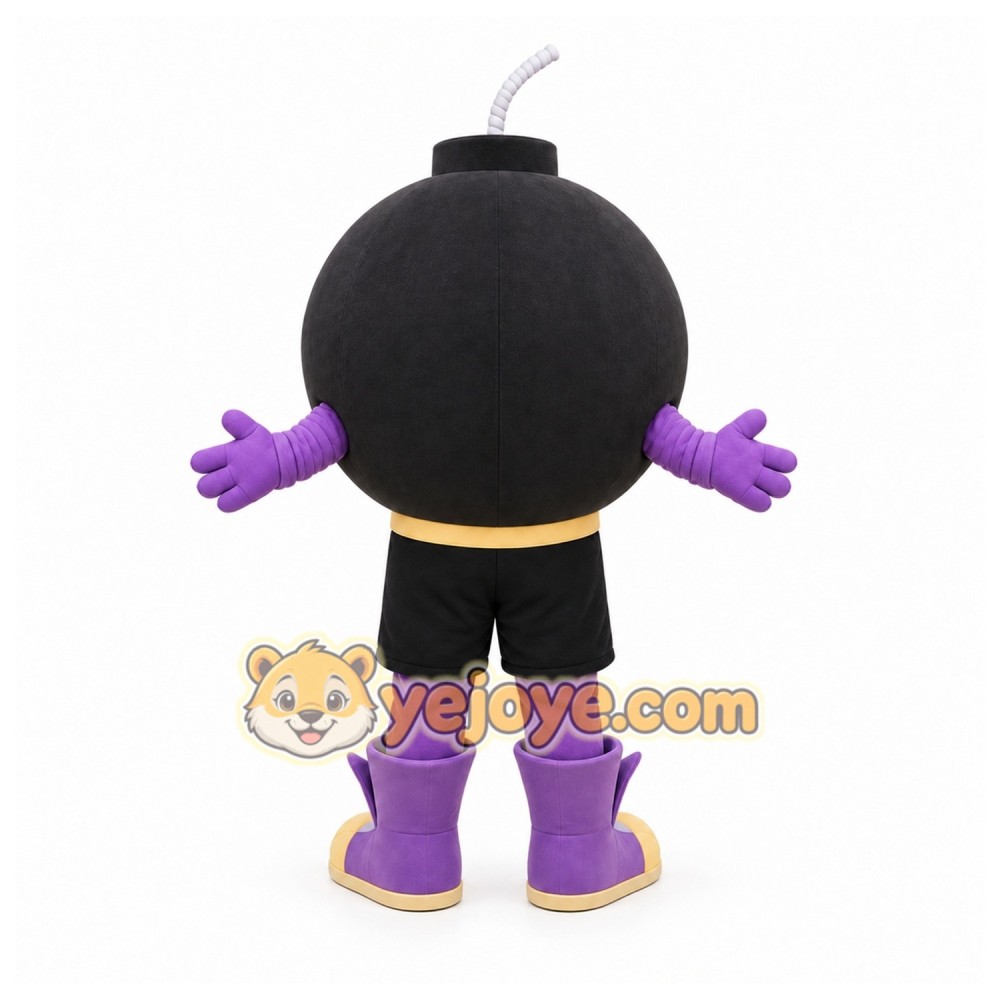 Black Bomb Mascot Costume for Events and Promotions Black Bomb Mascot Costume for Events and Promotions