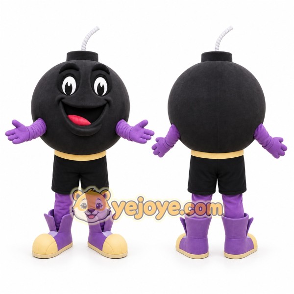 Black Bomb Mascot Costume for Events and Promotions