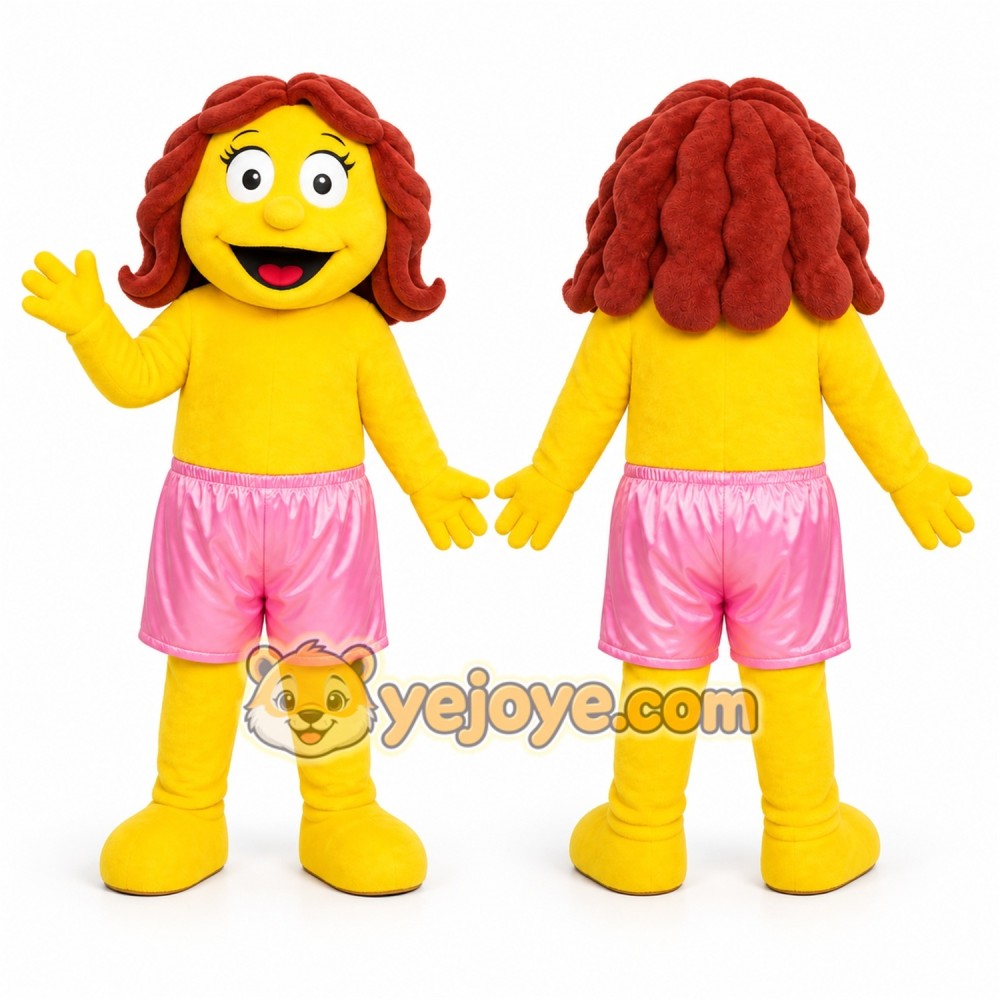 Yellow Human Mascot Costume for Children's Events Yellow Human Mascot Costume for Children's Events