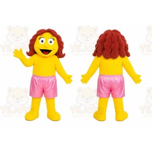Yellow Human Mascot Costume for Children's Events