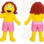 Yellow Human Mascot Costume for Children's Events
