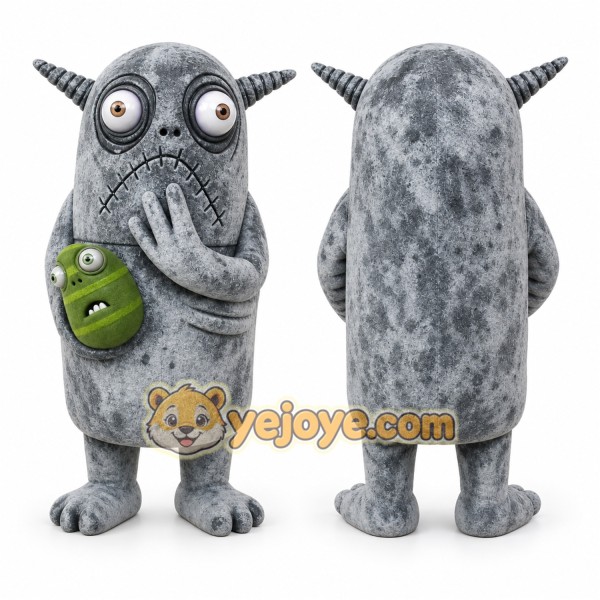 Gray Monster Mascot Costume for Holiday Events