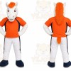 Orange Horse Mascot Costume for Sports Events