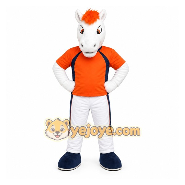 Orange Horse Mascot Costume for Sports Events