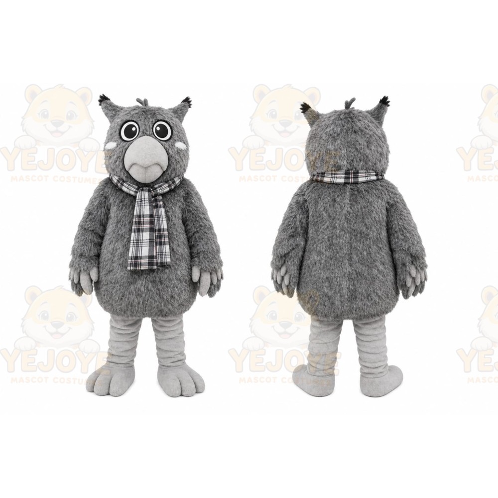 Gray Owl Mascot Costume for School Events