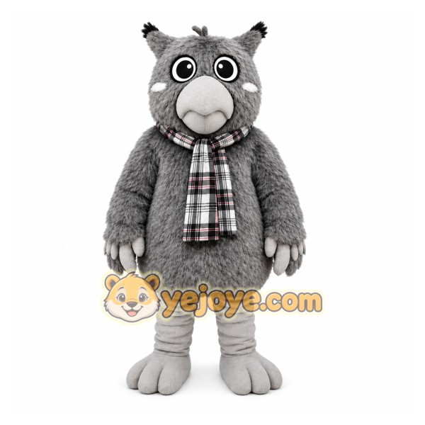 Gray Owl Mascot Costume for School Events