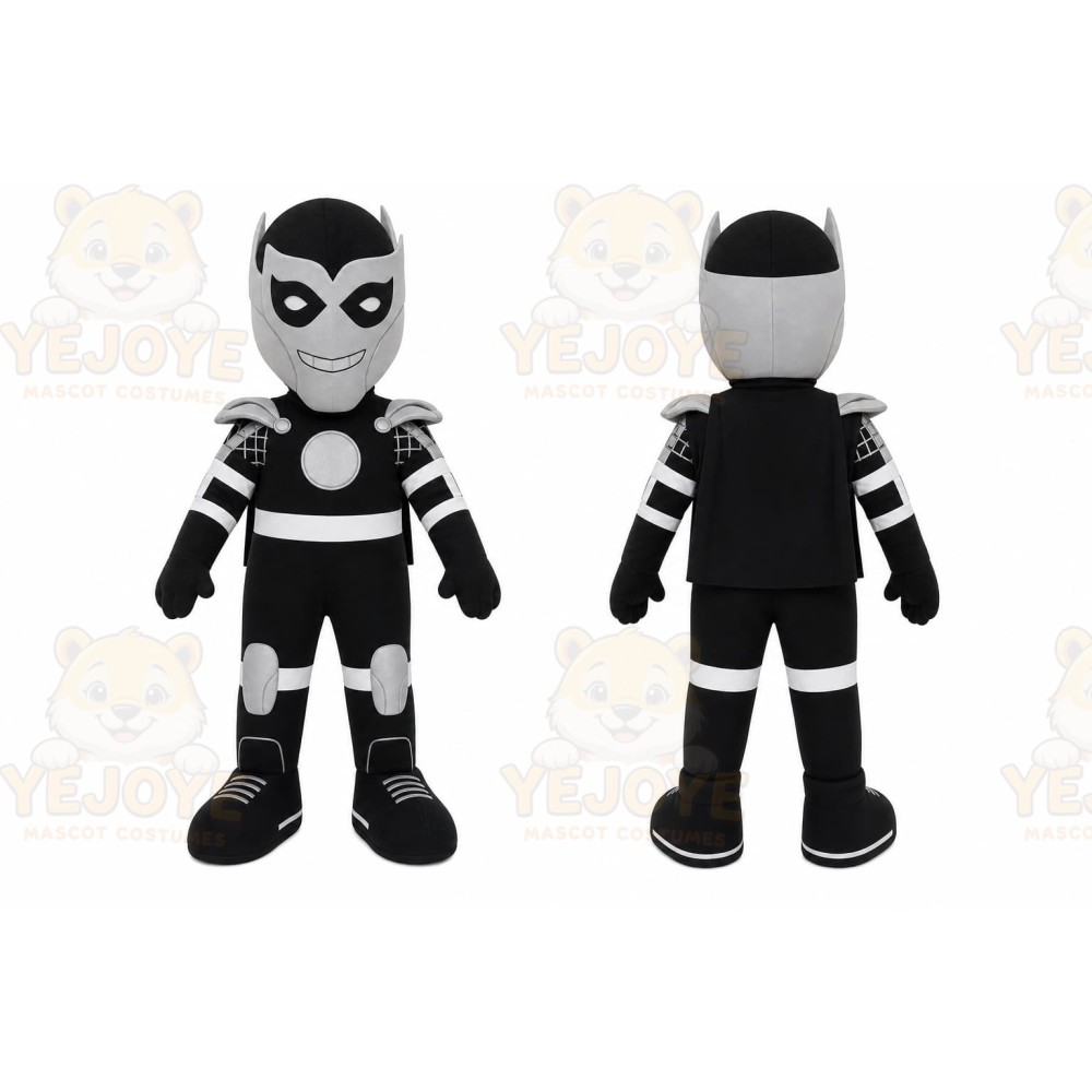 Black Superhero Mascot Costume for Events and Promotions