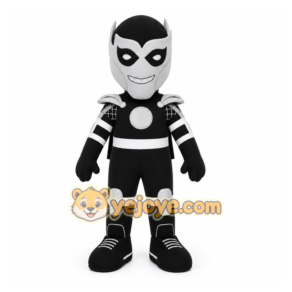 Black Superhero Mascot Costume for Events and Promotions