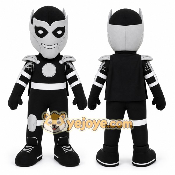 Black Superhero Mascot Costume for Events and Promotions