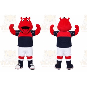 Red Hippopotamus Mascot Costume for Sports Events